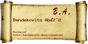 Bendekovits Abád névjegykártya